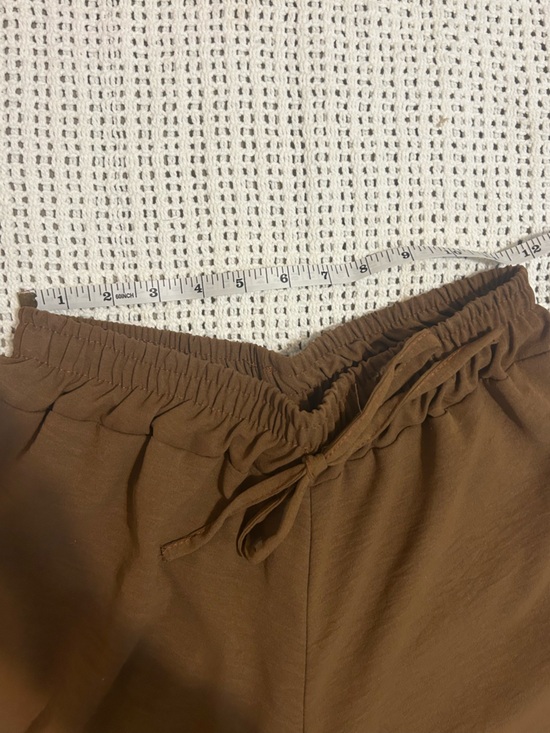 Women’s Wide-Leg Drawstring Pants in Camel Brown Size M-L - Picture 6 of 6